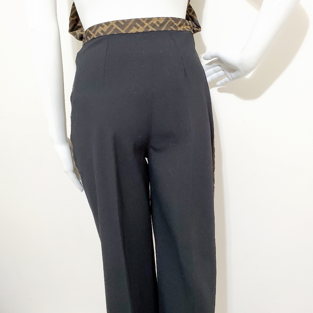 Fendi Zucca Monogram Trim Trousers - Picture 3 of 10
